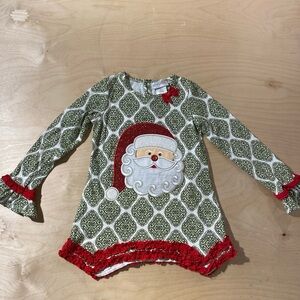 Emily Rose Green and Red Santa Dress Girls (8) (ND)